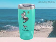 Load image into Gallery viewer, Mermaid Goddess Stainless Steel Ringneck Travel Tumbler, 20oz | Tumblers | Mermaid Gift | Ocean | Beach Gifts | Pack for the Beach |