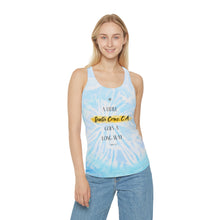 Load image into Gallery viewer, Santa Cruz Tie Dye Racerback Tank Top  - &#39;A Little Santa Cruz, CA Goes A Long Way&#39; | California Dreaming tee

