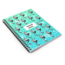 Load image into Gallery viewer, [&#39;Mermaid Memos&#39;]:  Turquoise Mermaid, Spiral Lined Notebook  | Ocean | Beach themed gifts |  Notebook gifts |  Mermaid gifts |
