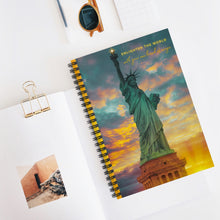 Load image into Gallery viewer, Statue of Liberty &#39;Enlighten The World&#39;  Notebook | Freedom |  Shine | Shine Your light |  Inspirational Notebook Gifts |  Journals
