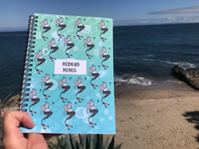 Load image into Gallery viewer, [&#39;Mermaid Memos&#39;]:  Turquoise Mermaid, Spiral Lined Notebook  | Ocean | Beach themed gifts |  Notebook gifts |  Mermaid gifts |
