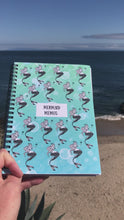 Load and play video in Gallery viewer, [&#39;Mermaid Memos&#39;]:  Turquoise Mermaid, Spiral Lined Notebook  | Ocean | Beach themed gifts |  Notebook gifts |  Mermaid gifts |
