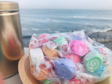 Load image into Gallery viewer, Enlighten Me...® Candy:  Gift Tin of Salt Water Taffy  (A dose of Rainbows) - with secret scroll inspirational messages

