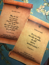 Load image into Gallery viewer, Gift Tin of Vegan Dark Chocolate Peppermint Creams (with inspirational secret scroll messages)
