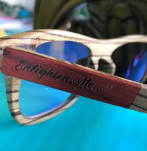 Load image into Gallery viewer, &#39;Enlighten Me...®Sunnies&#39;:  &#39;Night Shades&#39;  Eco Wood Blue-Blocking glasses.
