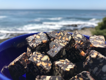 Load image into Gallery viewer, Enlighten Me...®  Gift Tin of Raw Cacao Vegan Brownie Bites (with inspirational secret scroll messages)

