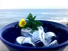 Load image into Gallery viewer, Gift Tin of Vegan Dark Chocolate Peppermint Creams (with inspirational secret scroll messages)
