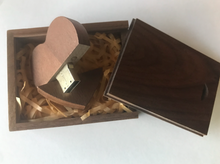 Load image into Gallery viewer, Heart shaped wooden 32GB or 16GB USB Flash Drive Memory Stick (+ Bonus videos)
