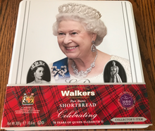 Load image into Gallery viewer, Collector&#39;s Tin: Queen Elizabeth II Jubilee 2022 Walkers Shortbread Cookies (from Scotland)
